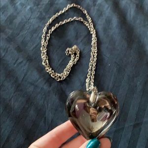 Glass heart necklace
